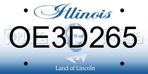 OE3D265 Illinois License Plate