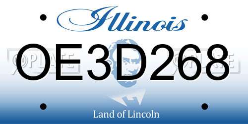 OE3D268 Illinois License Plate