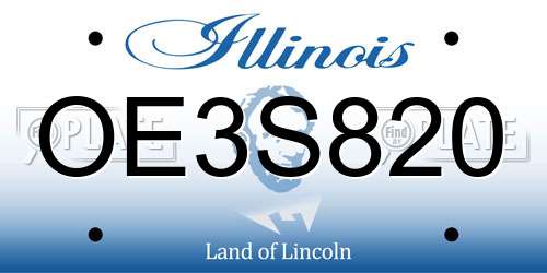 OE3S820 Illinois License Plate