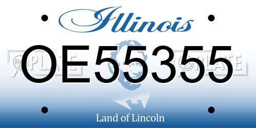 OE55355 Illinois License Plate