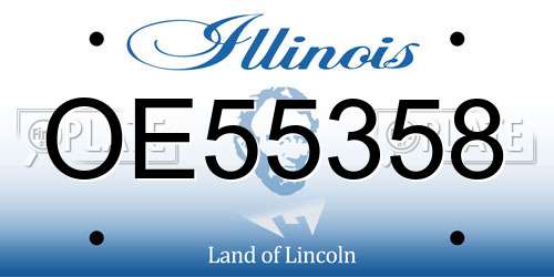 OE55358 Illinois License Plate