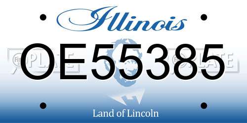 OE55385 Illinois License Plate