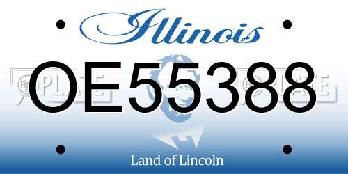 OE55388 Illinois License Plate
