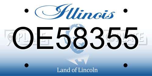 OE58355 Illinois License Plate