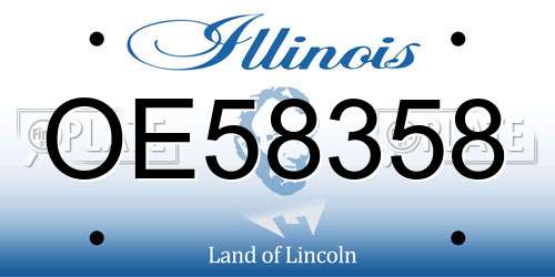 OE58358 Illinois License Plate