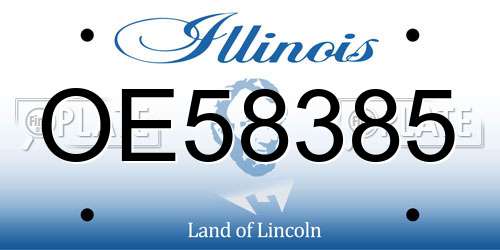 OE58385 Illinois License Plate