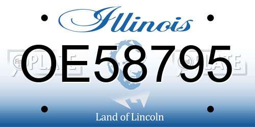 OE58795 Illinois License Plate
