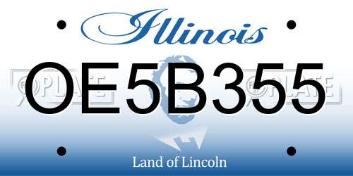 OE5B355 Illinois License Plate