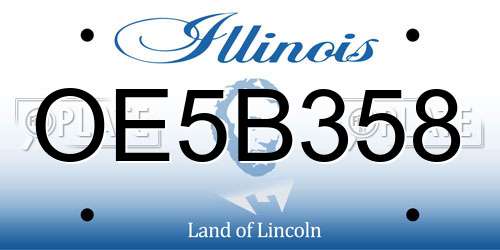 OE5B358 Illinois License Plate