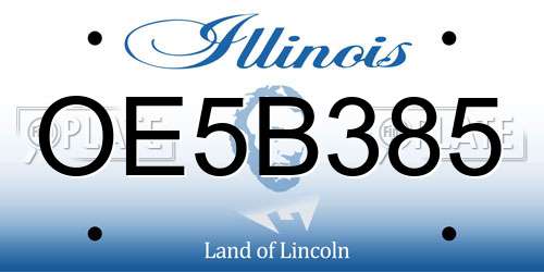 OE5B385 Illinois License Plate