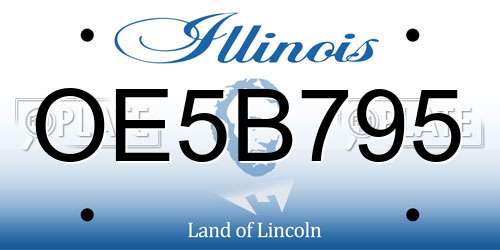 OE5B795 Illinois License Plate