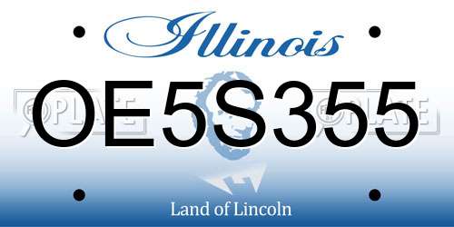 OE5S355 Illinois License Plate