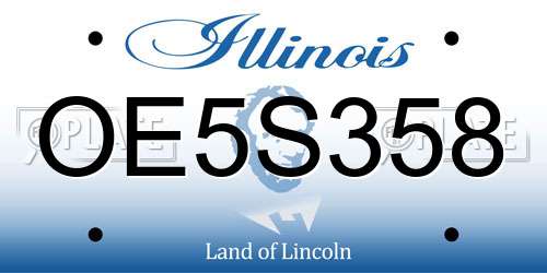 OE5S358 Illinois License Plate