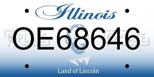 OE68646 Illinois License Plate