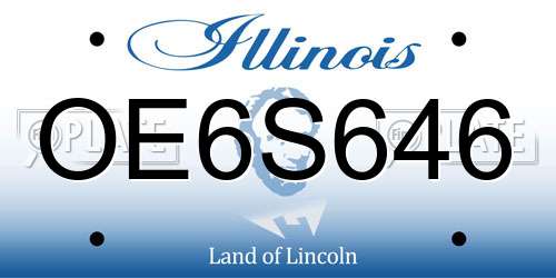 OE6S646 Illinois License Plate