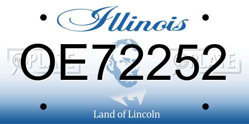 OE72252 Illinois License Plate