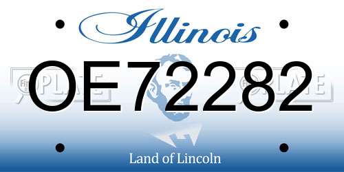 OE72282 Illinois License Plate