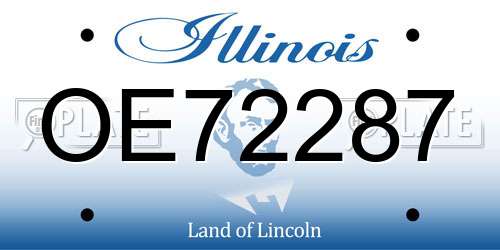 OE72287 Illinois License Plate