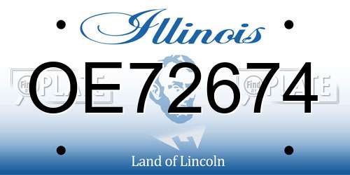 OE72674 Illinois License Plate