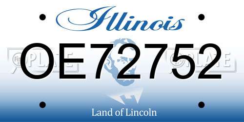 OE72752 Illinois License Plate