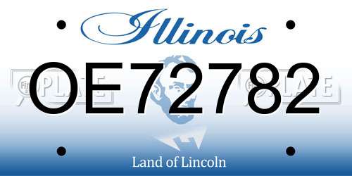 OE72782 Illinois License Plate
