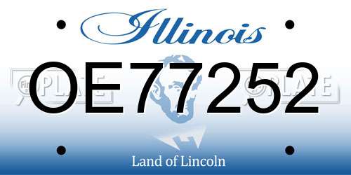 OE77252 Illinois License Plate
