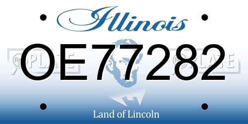 OE77282 Illinois License Plate