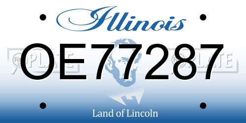 OE77287 Illinois License Plate