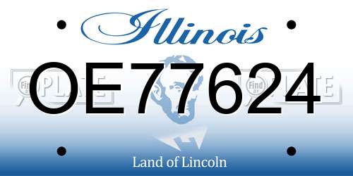 OE77624 Illinois License Plate