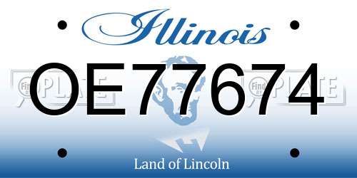 OE77674 Illinois License Plate