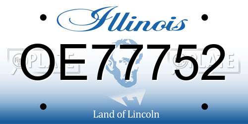 OE77752 Illinois License Plate