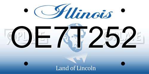 OE7T252 Illinois License Plate