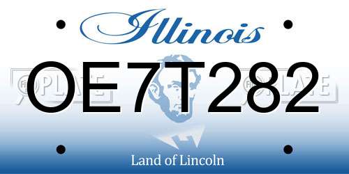 OE7T282 Illinois License Plate