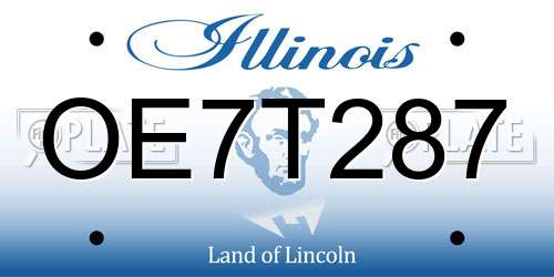 OE7T287 Illinois License Plate