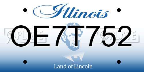 OE7T752 Illinois License Plate