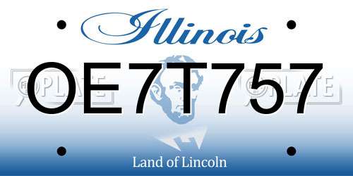 OE7T757 Illinois License Plate