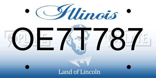 OE7T787 Illinois License Plate