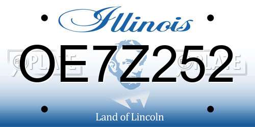 OE7Z252 Illinois License Plate