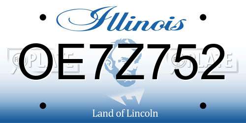 OE7Z752 Illinois License Plate