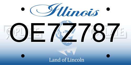 OE7Z787 Illinois License Plate