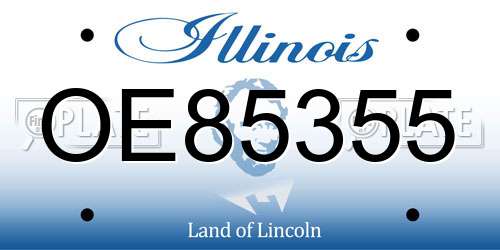 OE85355 Illinois License Plate