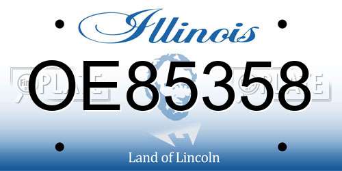 OE85358 Illinois License Plate