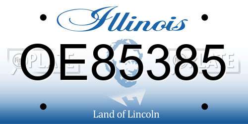 OE85385 Illinois License Plate