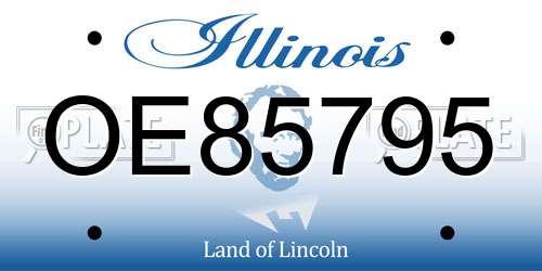 OE85795 Illinois License Plate