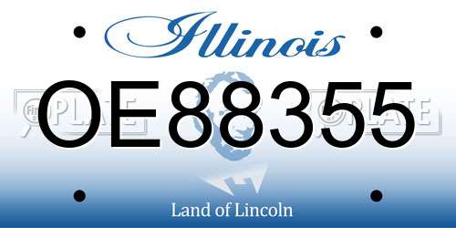 OE88355 Illinois License Plate