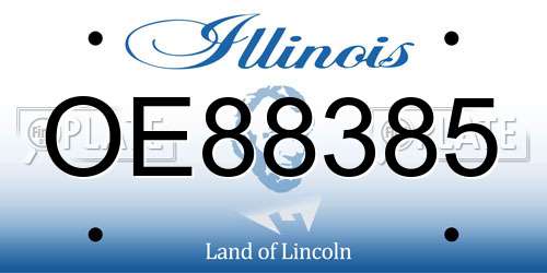 OE88385 Illinois License Plate