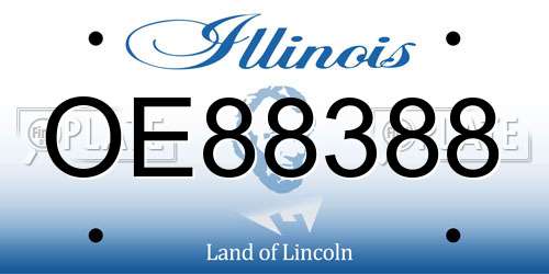 OE88388 Illinois License Plate