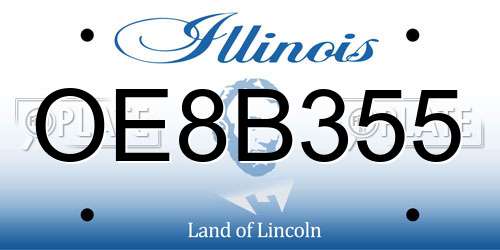 OE8B355 Illinois License Plate