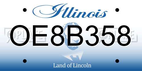 OE8B358 Illinois License Plate