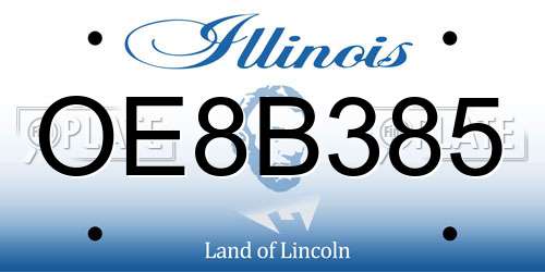 OE8B385 Illinois License Plate